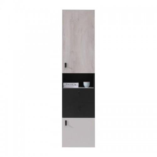 Пенал Meblar Planet 4 L / P Черный + дуб + бежевый 45х190x40